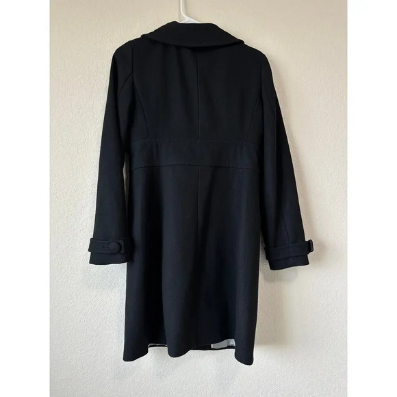 J. Crew Womens Size 4 Black Lady Day Coat Double Breasted Long Wool Peacoat - Picture 15 of 16